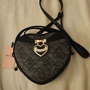 Juicy Couture Black Heart-Shaped Crossbody Bag